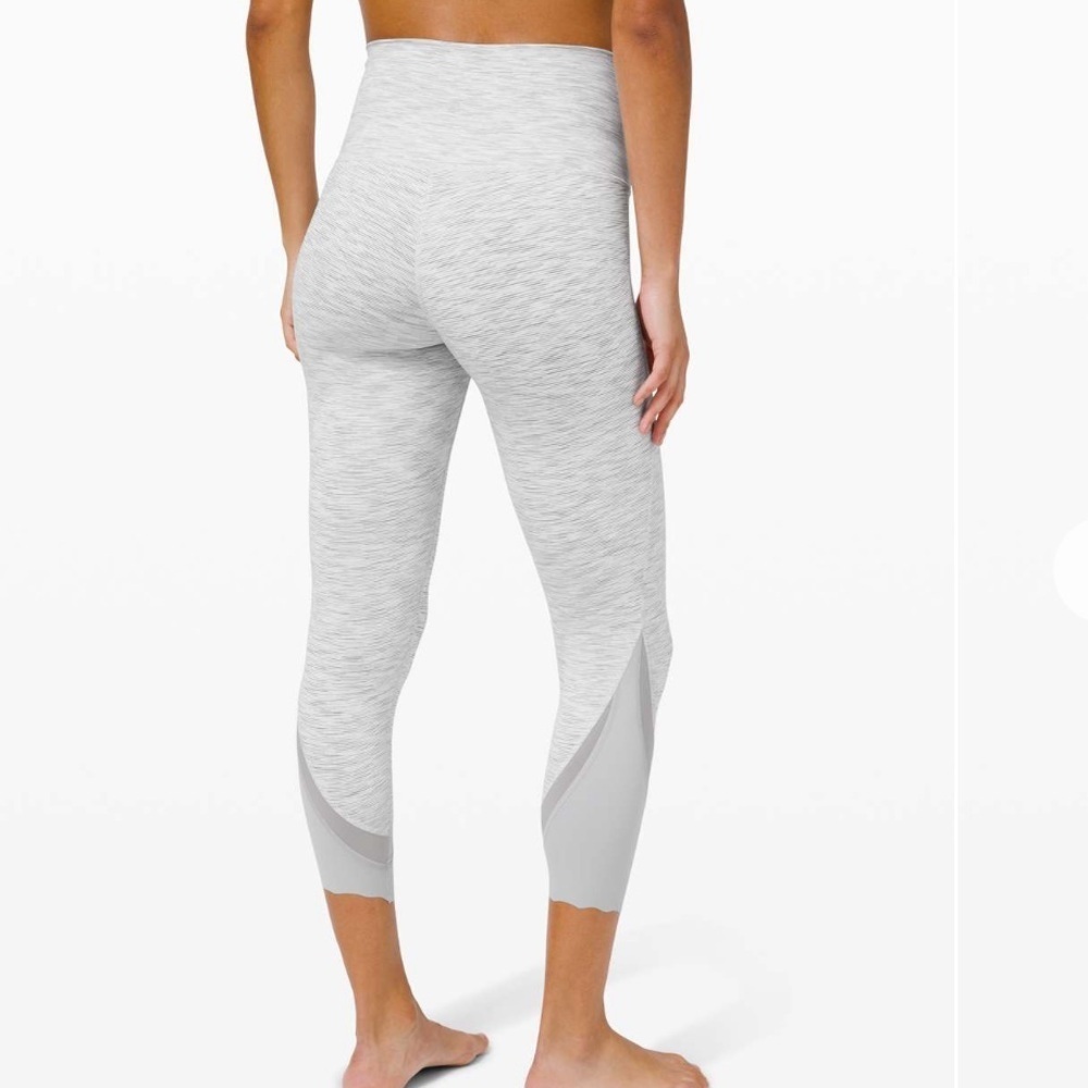 Lululemon Wunder under high rise waist scallop full on luon space gray 6